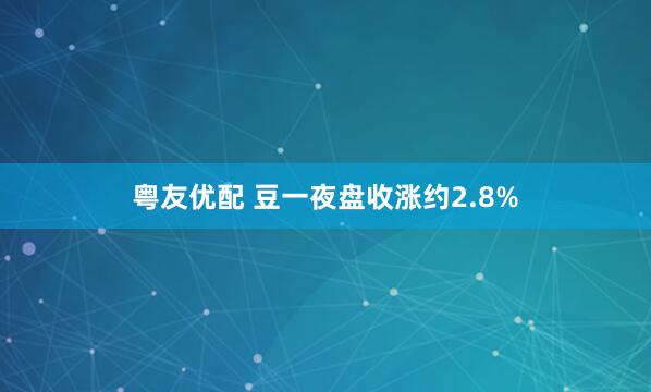 粤友优配 豆一夜盘收涨约2.8%